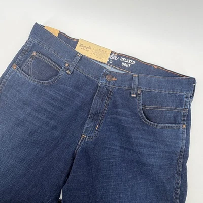 Wrangler Blue Retro Jeans 36x32 Relaxed Boot WRT20AB Dark Wash Denim NWT - Image 1 of 4