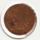 US Rare Old West 1880 Indian Head Penny Coin American Collection Shield Cent USA