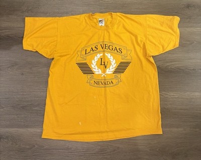 Fruit of the Loom Las Vegas Graphic Yellow Men's Short Sleeve T-Shirt XL