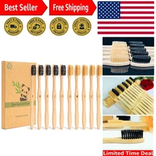 Gentle Medium Bristle Bamboo Toothbrush - 10 Pcs Set for a Greener Tomorrow