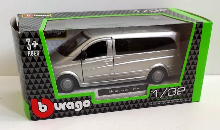 BURAGO 1:32 FURGONE DIE CAST  MERCEDES -BENZ  VITO 2010 ARGENTO  ART  18-43028 - Immagine 2 di 2