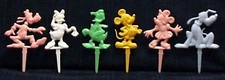6 Vintage 1950 Licensed Disney Character Cake Toppers
