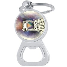 Astronaut Space Colors Bottle Opener Keychain - Metal Beer Bar Tool Key Ring