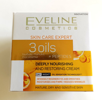 EVELINE - 3 Oils + Peptides Deeply Nourishing and Restoring Cream - 50 ml