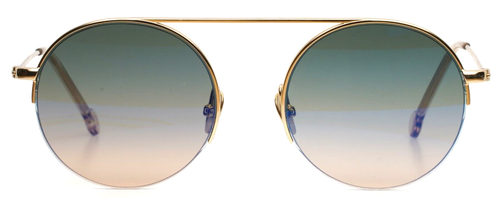 NATHALIE BLANC Hermes 226 Gold Pale Womens Round Gradient Sunglasses 49-19-142 - Picture 2 of 15