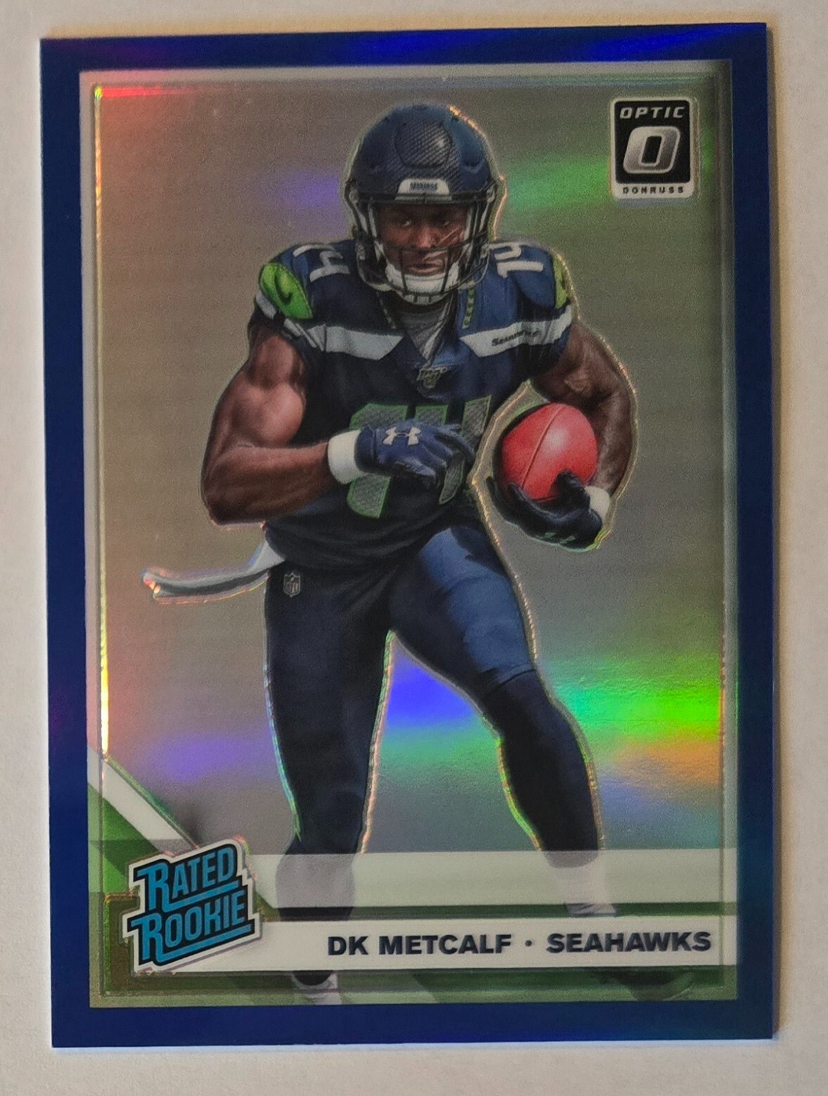 2019 Donruss Optic Blue Prizm DK Metcalf RC # 63/150 Rookie SP Card #163