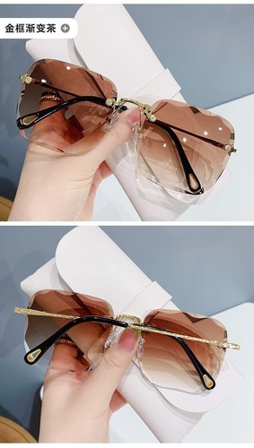 Women Ladies Fashion Retro Vintage UV400 Rimless Square Shade Sunglasses Eyewear - Picture 12 of 14