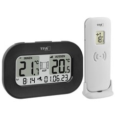 TFA-Dostmann 30.3046.01 Funkthermometer COOL@HOME digital Funkuhr Au&szlig;ensensor