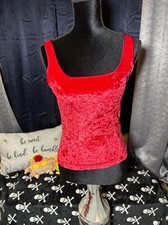 Victoria  s Secret Vintage Red Crushed Velvet Tank Top