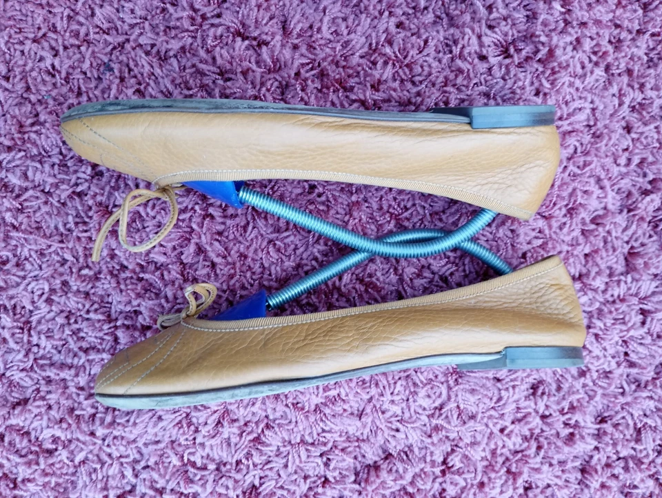 Pisos de ballet de cuero Gucci entrelazados con logotipo G en naranja talla 36,5 Foto 4 de 4