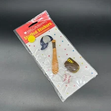 Vintage Mrs Grossmans Stuffed Stickers Baseball Self Adhesive 2003 Scrapbook