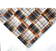 Dog bandana fall - brown plaid - autumn dog scarf - thanksgiving pet bandana