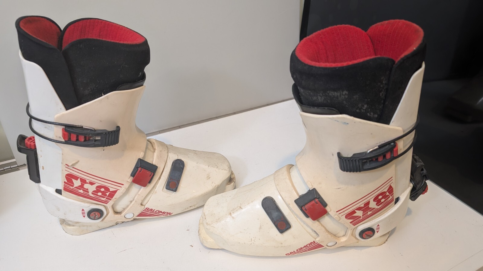 Scarponi da sci vintage Salomon SX81 ingresso posteriore uomo taglia 340 345 USA taglia 10