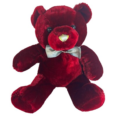 Dan Dee Collectors Choice Plush Teddy Bear Burgundy 13'' Bow Tie Stuffed Animal