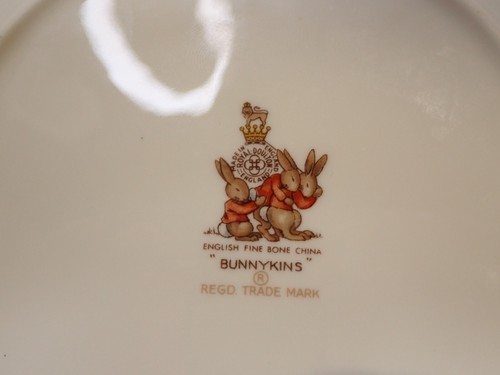 Set Of 3 Bunnykins Royal Doulton Vintage Rabbits Children Plate Bowl Cup Barbara - Picture 8 of 8