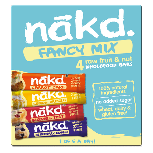 NAKD Fruit & Nut Wholefood Bar Raw Vegan Gluten Free No Added Sugar 4 x