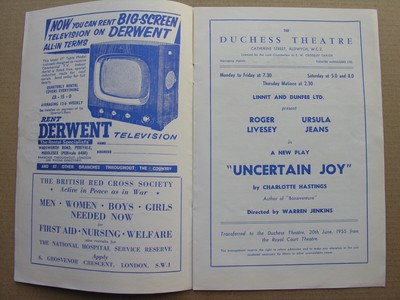 1955 UNCERTAIN JOY Roger Livesey Ursula Jeans Marda Vanne Charlotte Hastings