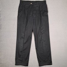 Bills Khakis Dress Pants Mens 38x33 Black Twill Pleated Cuffed M2P USA Made EUC