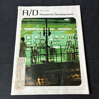 Vintage R/D RESEARCH DEVELOPMENT MAGAZINE May 1969 Large Scale Cell Culture