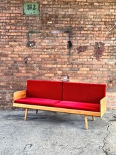 Restaurierte Mid-Century Schlafsofa ausziehbare Couch Daybed -große Stoffauswahl