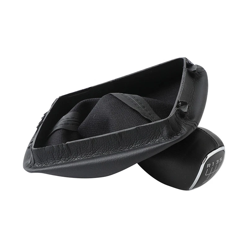 Ajuste para Skoda Octavia MK2 2004-12 perilla de cambio de marchas 6 velocidades cuero PU bota negro Foto 4 de 4