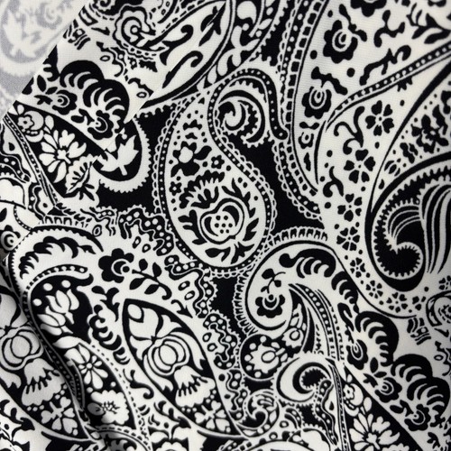 Talbots Top Women's 3X Black White Floral Paisley Faux Wrap Blouse 3/4 Sleeve - Picture 3 of 11