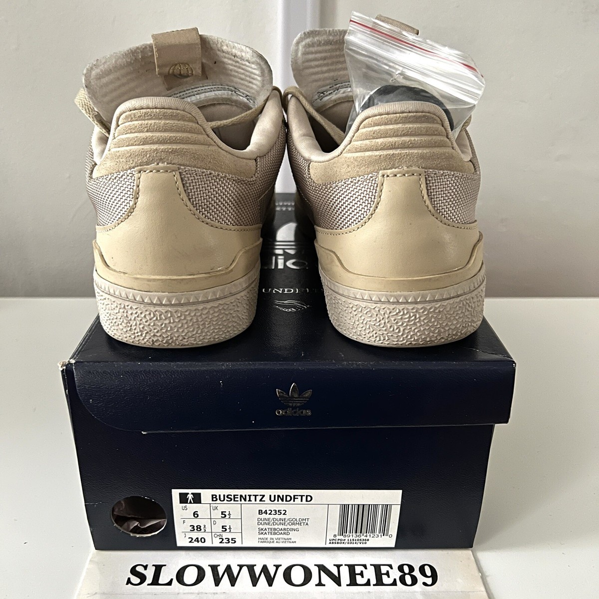 adidas x UNDFTD Busenitz Shoes Men 8.5 Beige Consortium Athletic Sneakers B42352 Adidas Busenitz Magic Beige/Bronze Strata/Gum - Coureur Goods main image 4