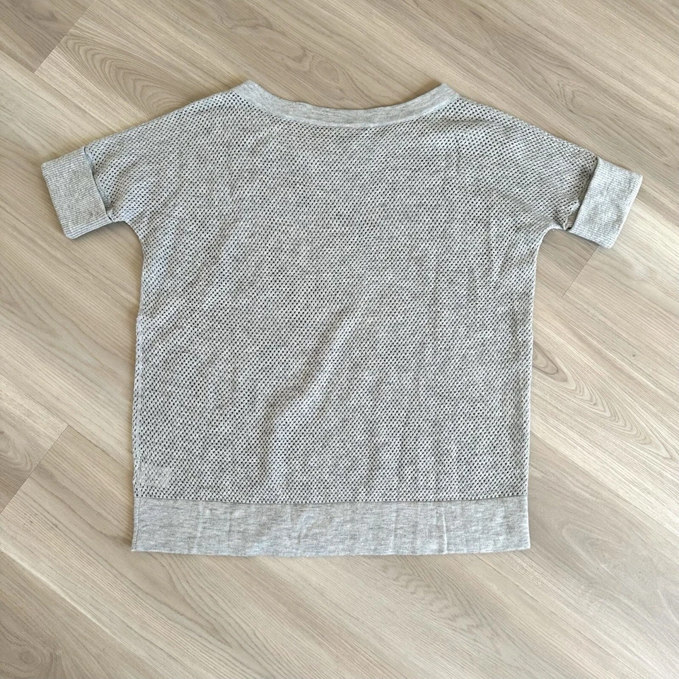 JAMES PERSE Waffle Knit Semi-sheer Short Sleeve Sweater Wool Cashmere size L - Imagem 4 de 4