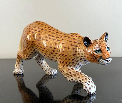 Herend Mountain Lion   Limited Edition Porcelain Figurine 48/175   Sold As Is