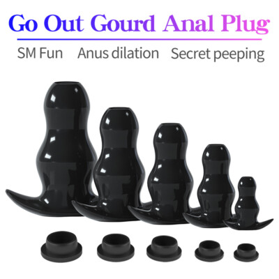 5 Sizes Hollow Anal Butt Plug Vaginal Speculum Dilator Prostate Massager  Sex Toy