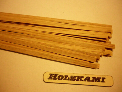 Holzleisten Eiche. Bis 300 mm lang. 1,3 mm stark. 20 Leisten. Auch Selbstklebend