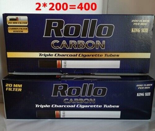 Rollo BLUE Ultra Slim 6.5mm Empty Filter Tubes 20mm filter long 2x200  (400ct.)