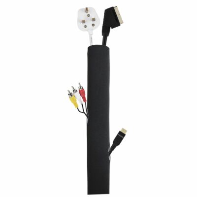 IGadgitz Kabelorganizer 300cm - Neopren Schlauch Schwarz/weiß