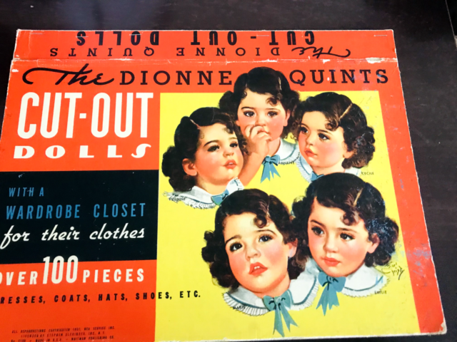 VINTG ORG 1937 DIONNE QUINTS PAPER DOLL FLAT BOX PAPER DOLLS ARE MINT UNCUT RARE