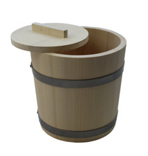 Handgemachter Sauerkrauttopf mit Deckel 5L Gartopf Gurkentopf Topf Holzeimer