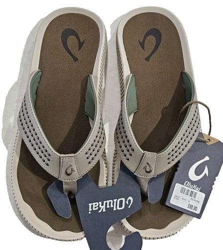 Olukai Nohea Mesh Shoes Slip On Dark Gray Orange Men display picture 3