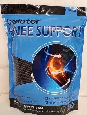 Knee Brace by Beister Knee Compression Sleeve Support for Men & Women Black -M-