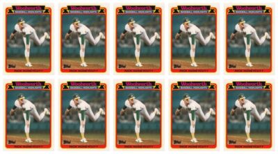 (10) 1989 Topps Woolworth Baseball Highlights #28 Rick Honeycutt Lot Athletics