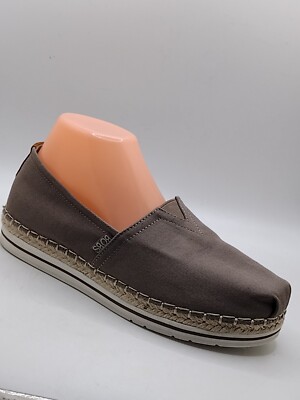 BOBS from Skechers Womens Size 8  Slip On  Memory Foam, Canvas Taupe  Flat Shoes