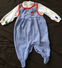 Vintage Carters Baby Romper Polyester Jumpsuit Knitted Fabric 3 - 6 M Unisex