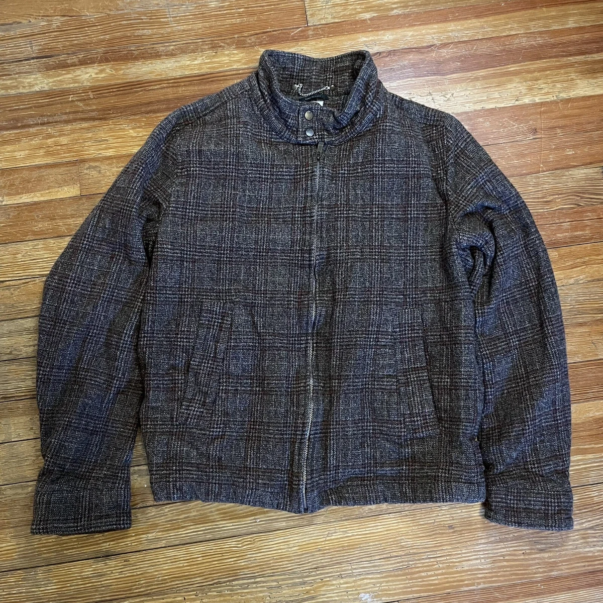 C.P. Company Bomber Jacket Wool Plaid Quilted Size 52 Harrington AW2010 Archive