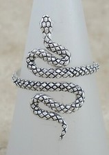 UNIQUE .925 STERLING SILVER ADJUSTABLE SNAKE RING size 7 style r3033
