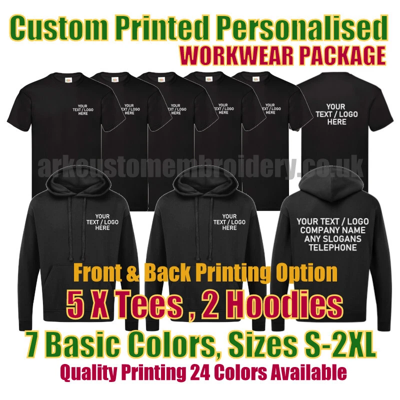 Personalised Printed Work Wear Package Hooded Sweatshirt T-Shirt S-2XL
Opens in a new window or tab