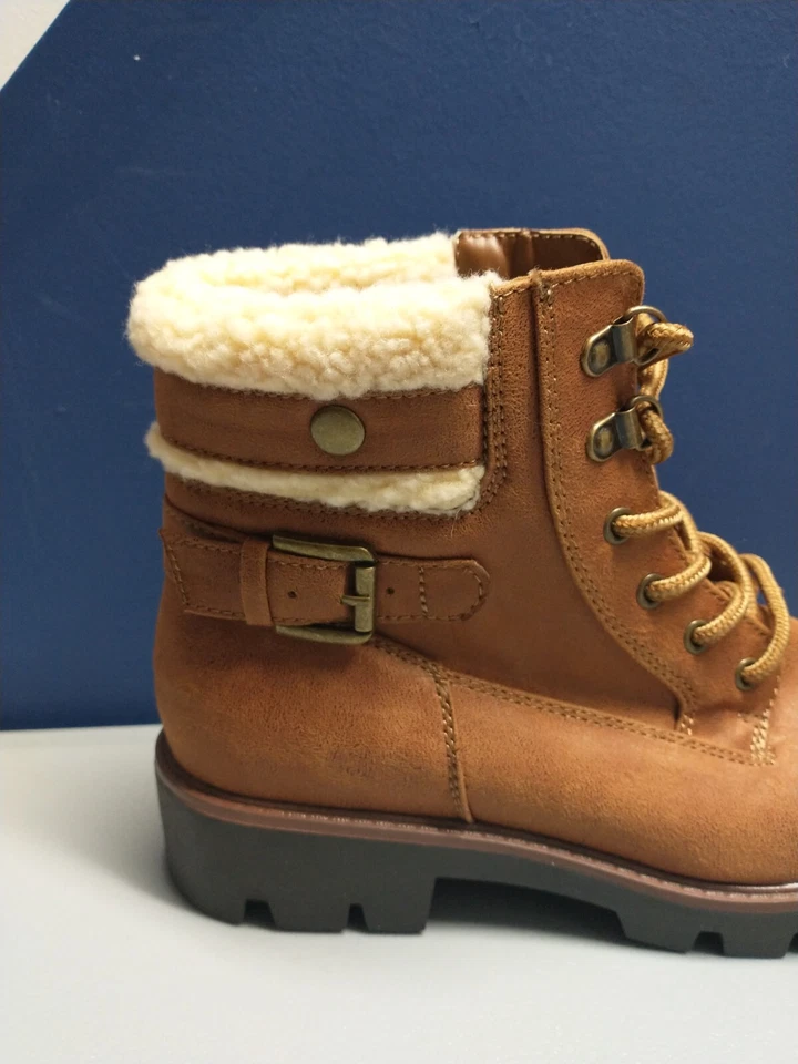 Botas White Mountains Cliffs Geraud para mujer 8 marrón tacón ancho punta redonda con cordones Foto 3 de 4