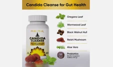 Pure Peak Candida Cleanse-Gut & Colon Support 60 Capsules for Men & Women