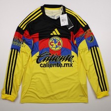 Club America 25/26 Home Adidas Aeroready Soccer Jersey L/S Men's Small JN8636