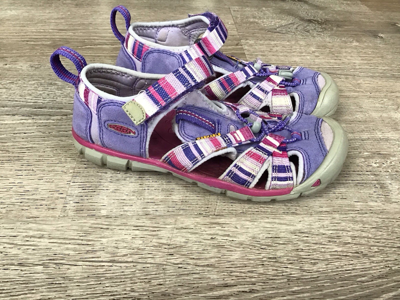 Scarpe sandali Keen bambina taglia 1 Seacamp 2 viola rosa escursionismo acquatico #1016439