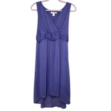 Motherhood Maternity High Low Periwinkle Chiffon Sleeveless Dress Medium Hi-Lo