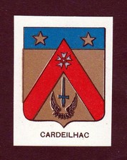 Env. 1880 Cardeilhac Armoiries Adel Coat Of Arms Heraldry Lithographie Ancien