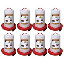 Farm Innovators 3 Gallon Heated Plastic Poultry Water Fountain, Red 8 Pack 